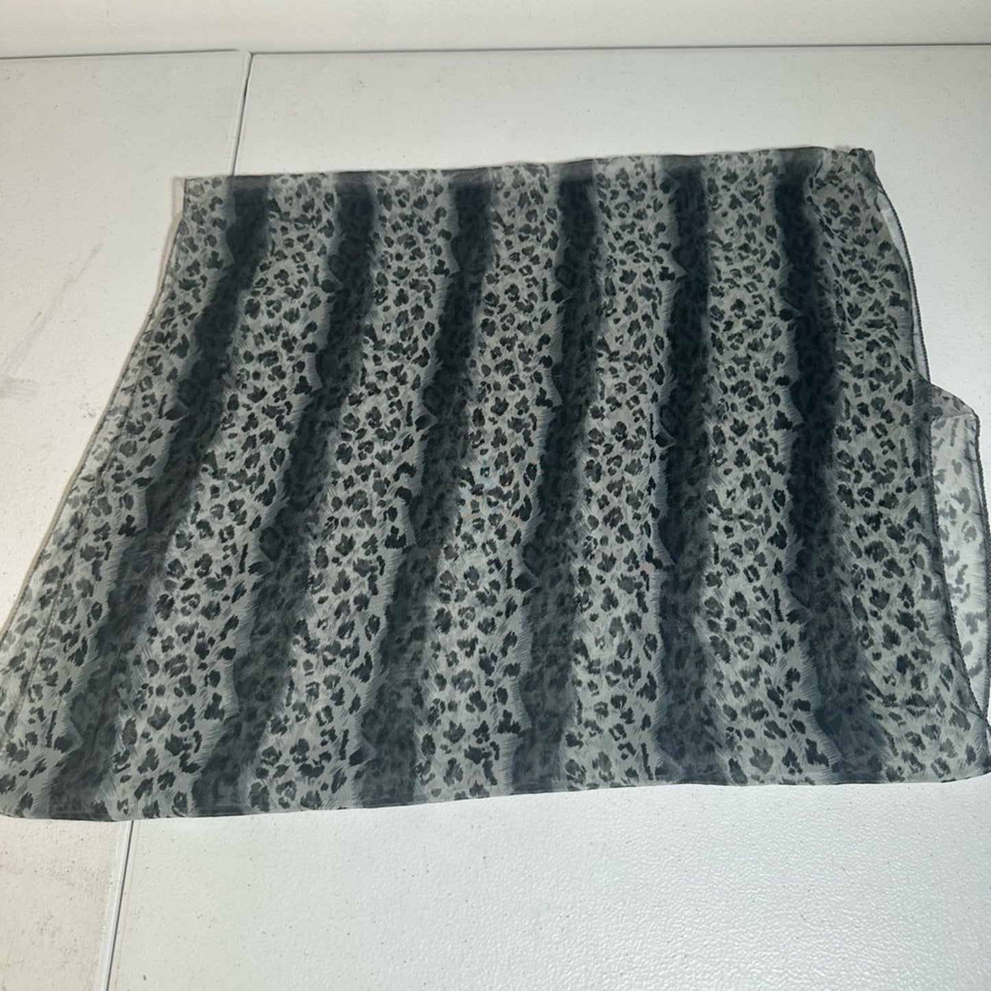 Leopard Print Gray Scarf