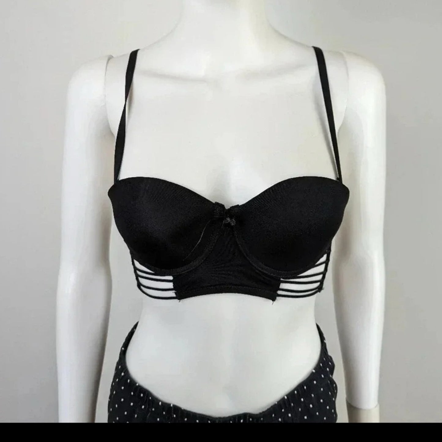 Black and White Women's Bustier Bra