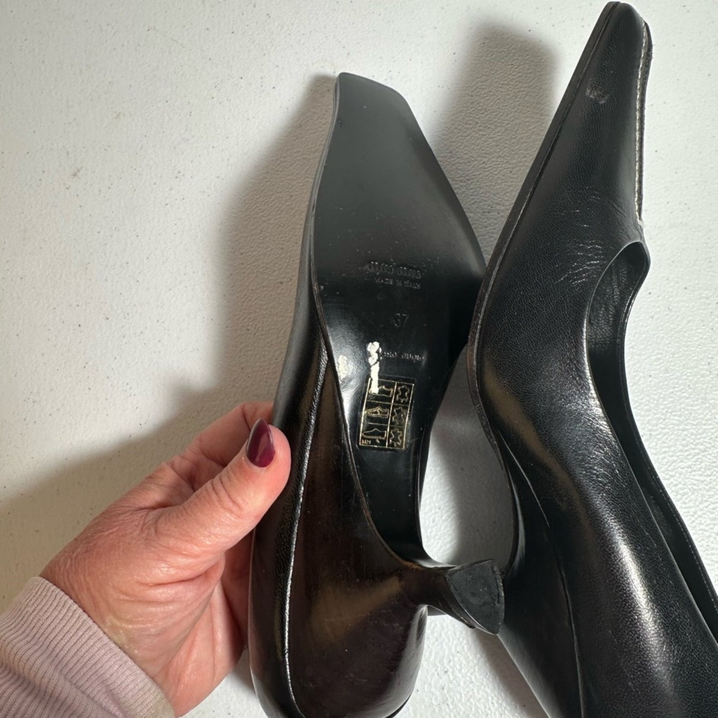 Miu Miu Black Leather Women's Kitten Heels
