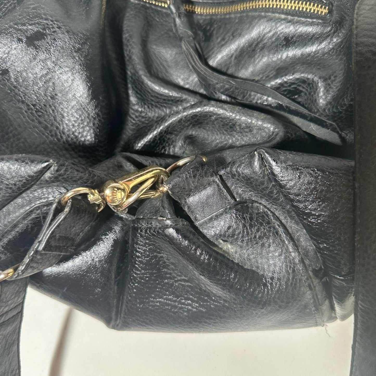 Sleek Black Leather Backpack with Adjustable Straps