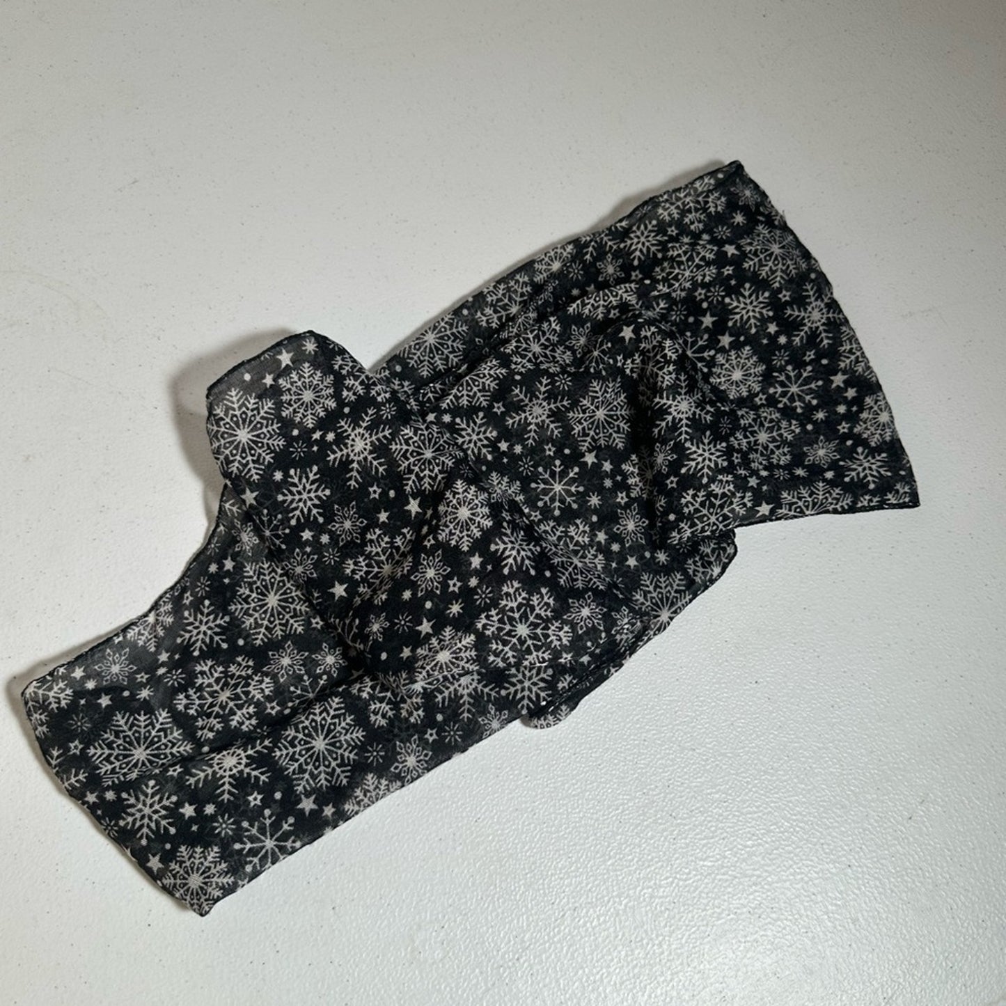 Black and White Snowflake Scarf