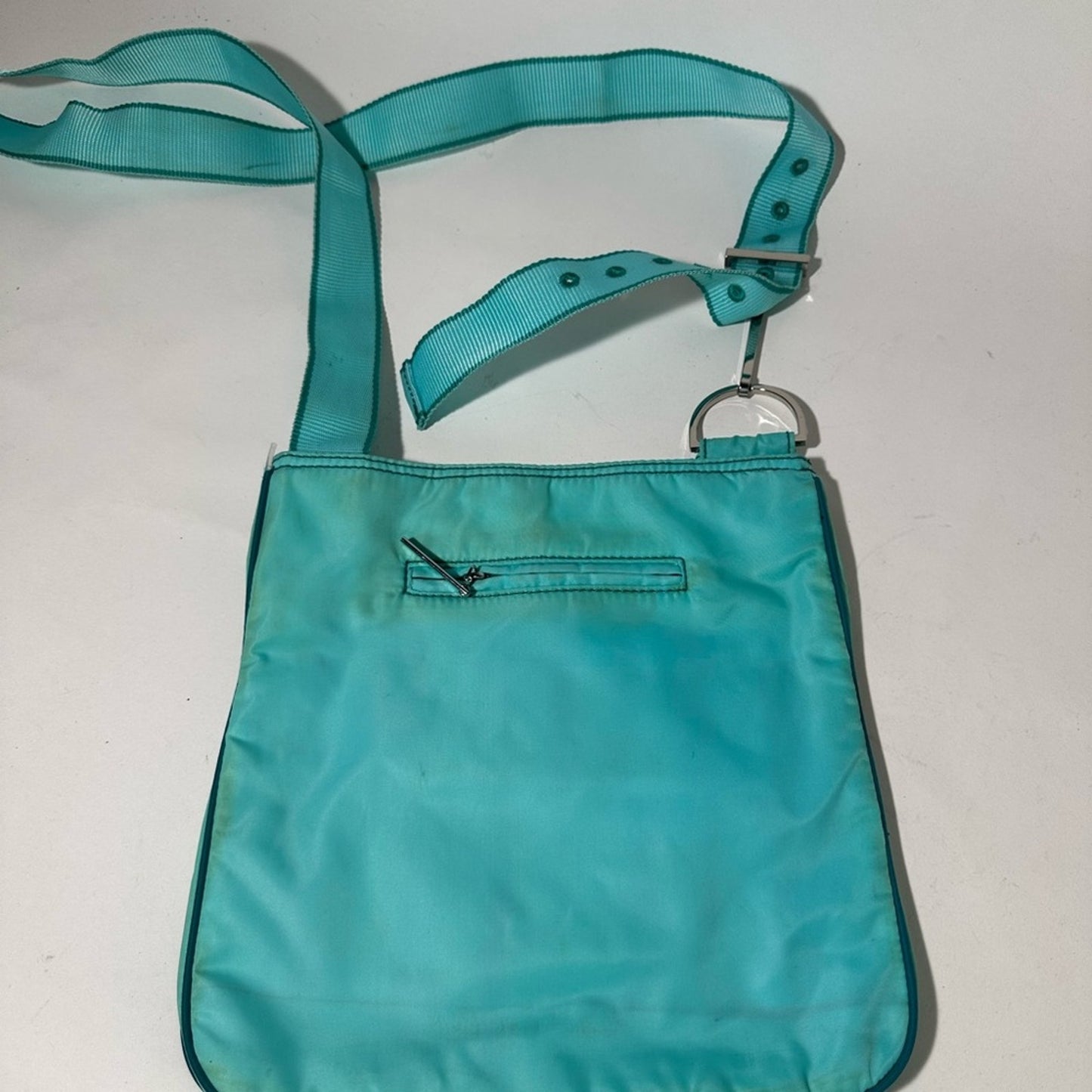 Blue Crossbody Bag with Adjustable Strap and Slouchy Design