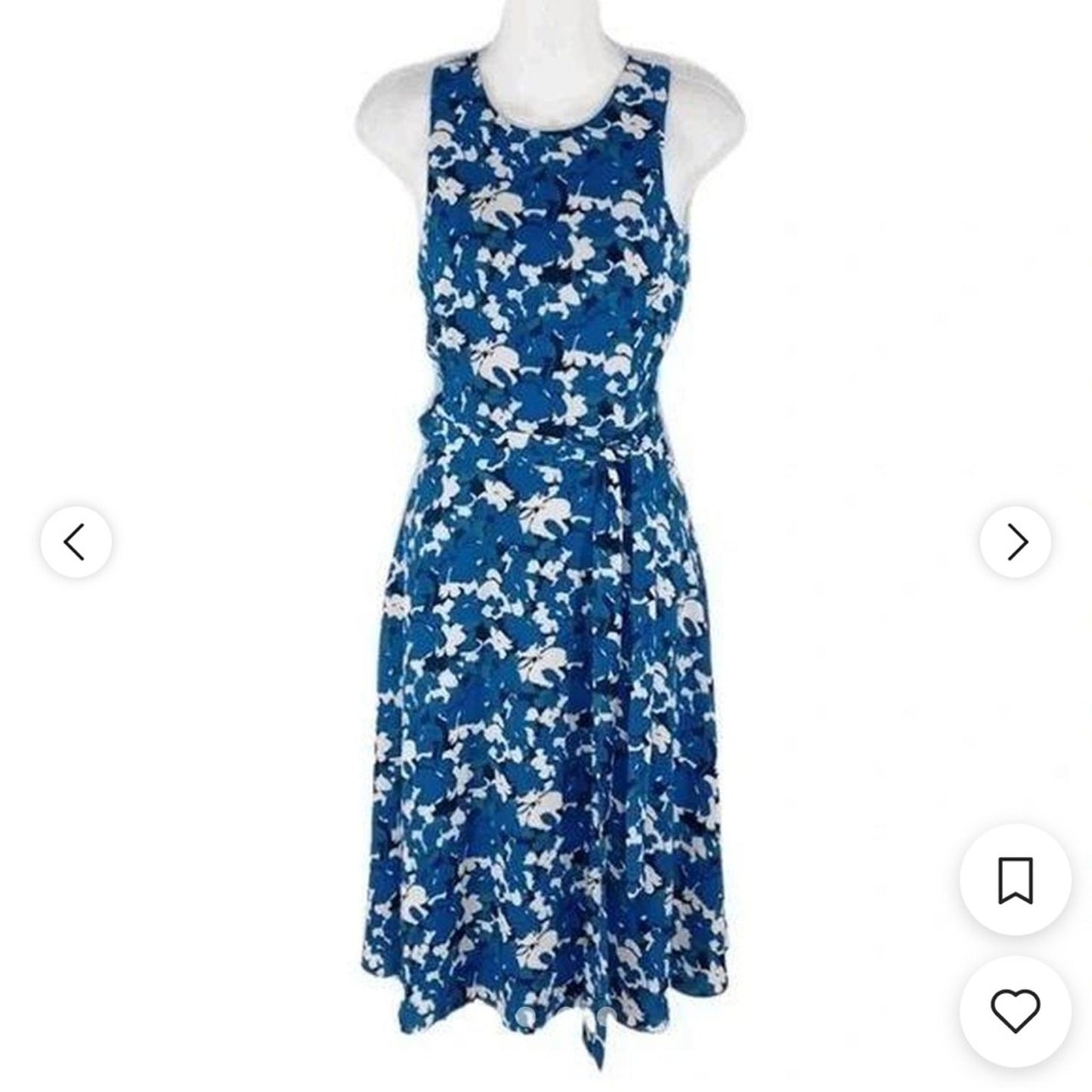 Banana Republic Floral Blue Sleeveless Dress