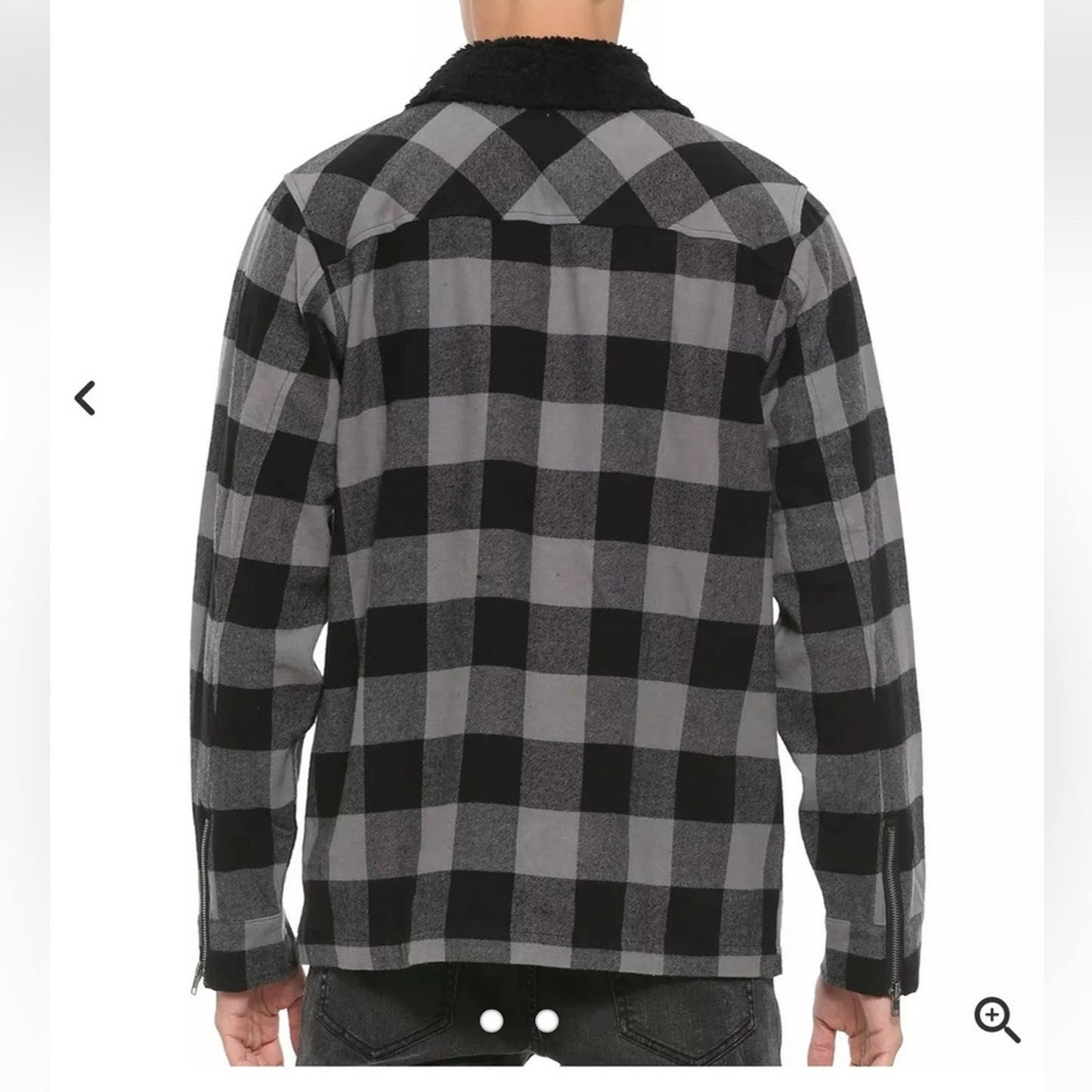 Hot Topic Plaid Zip-Up Jacket with Cozy Collar
