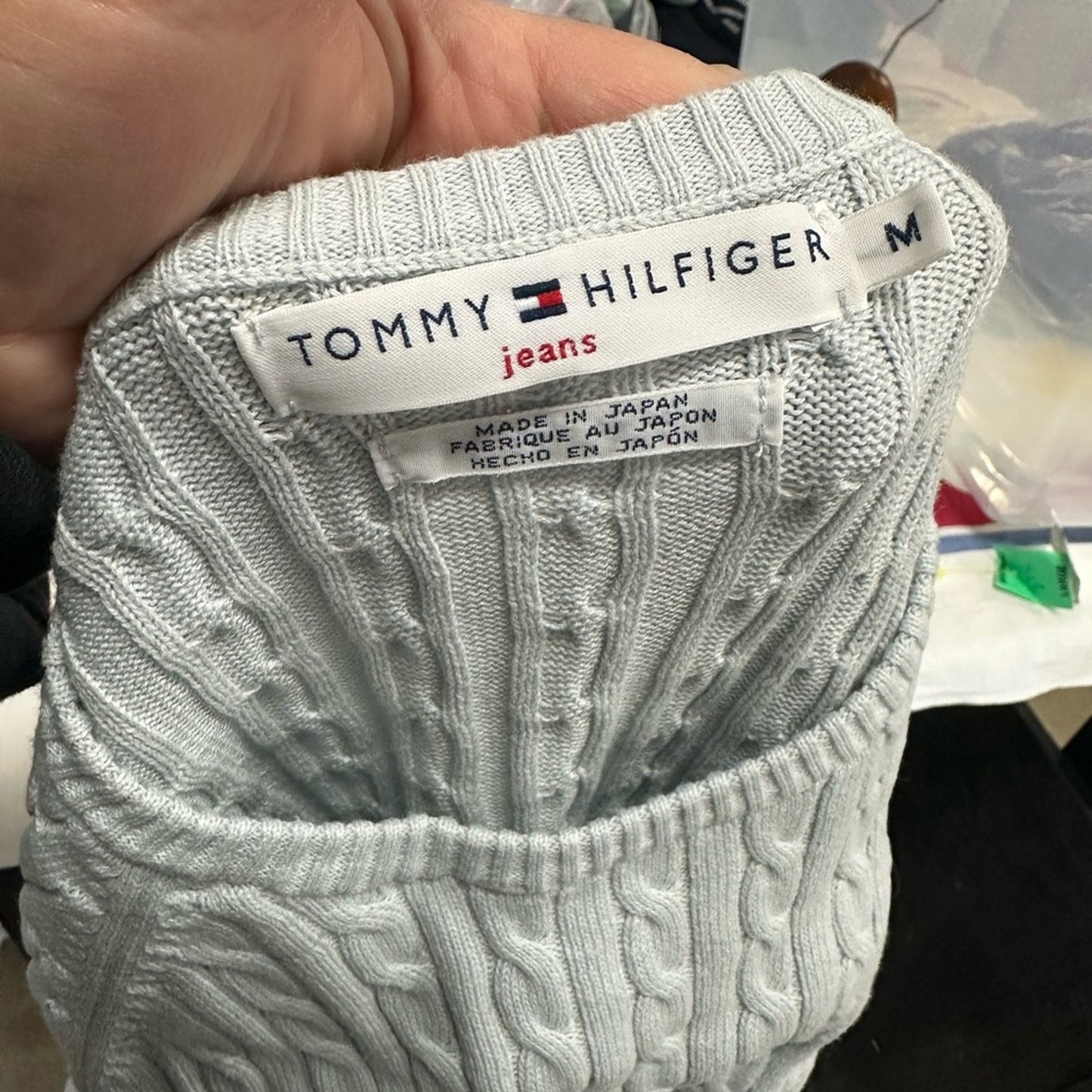 Tommy Hilfiger Baby Blue Cable Knit Sweater
