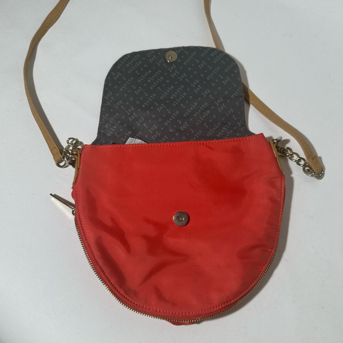 Red and Tan Crossbody Bag