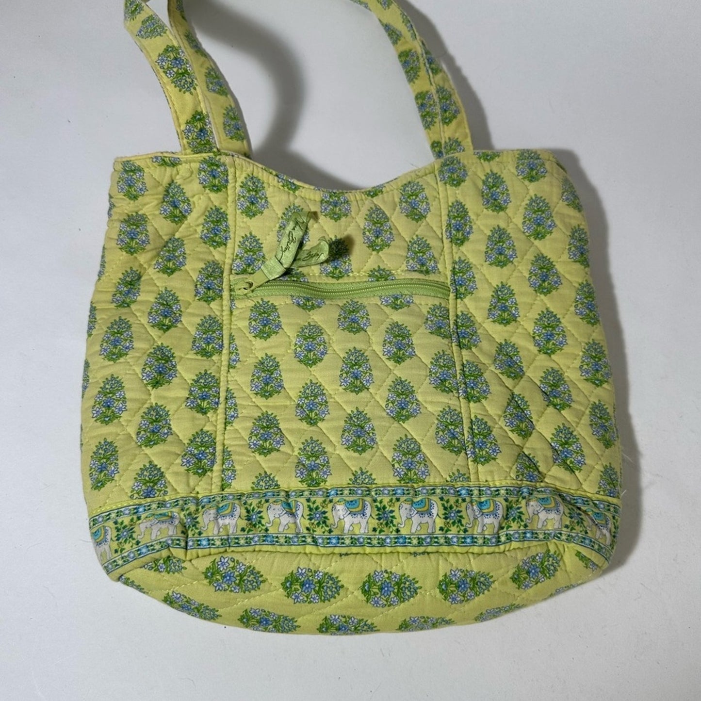 Lime Green Pineapple Patterned Tote Bag with Shoulder Straps