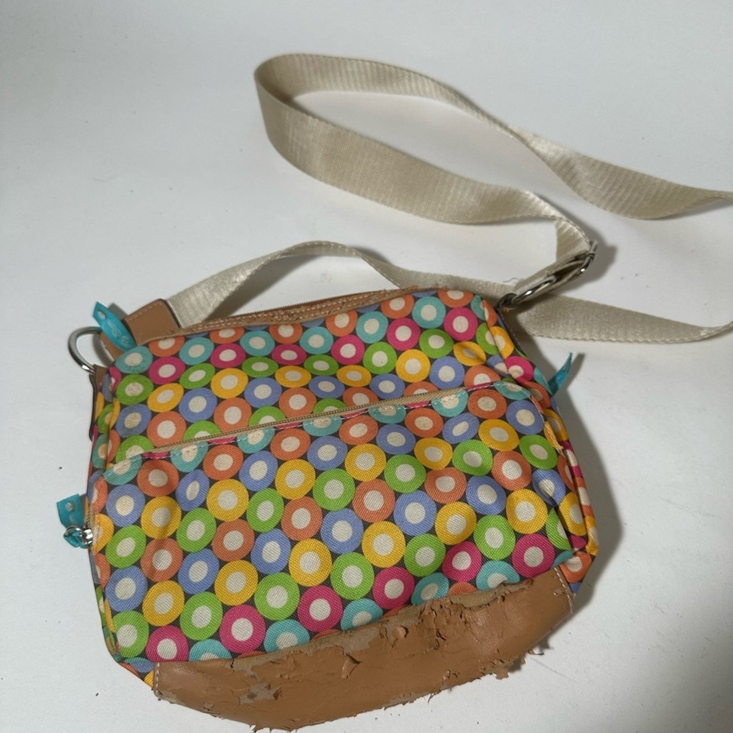 Red and Pink Crossbody Bag with Adjustable Strap