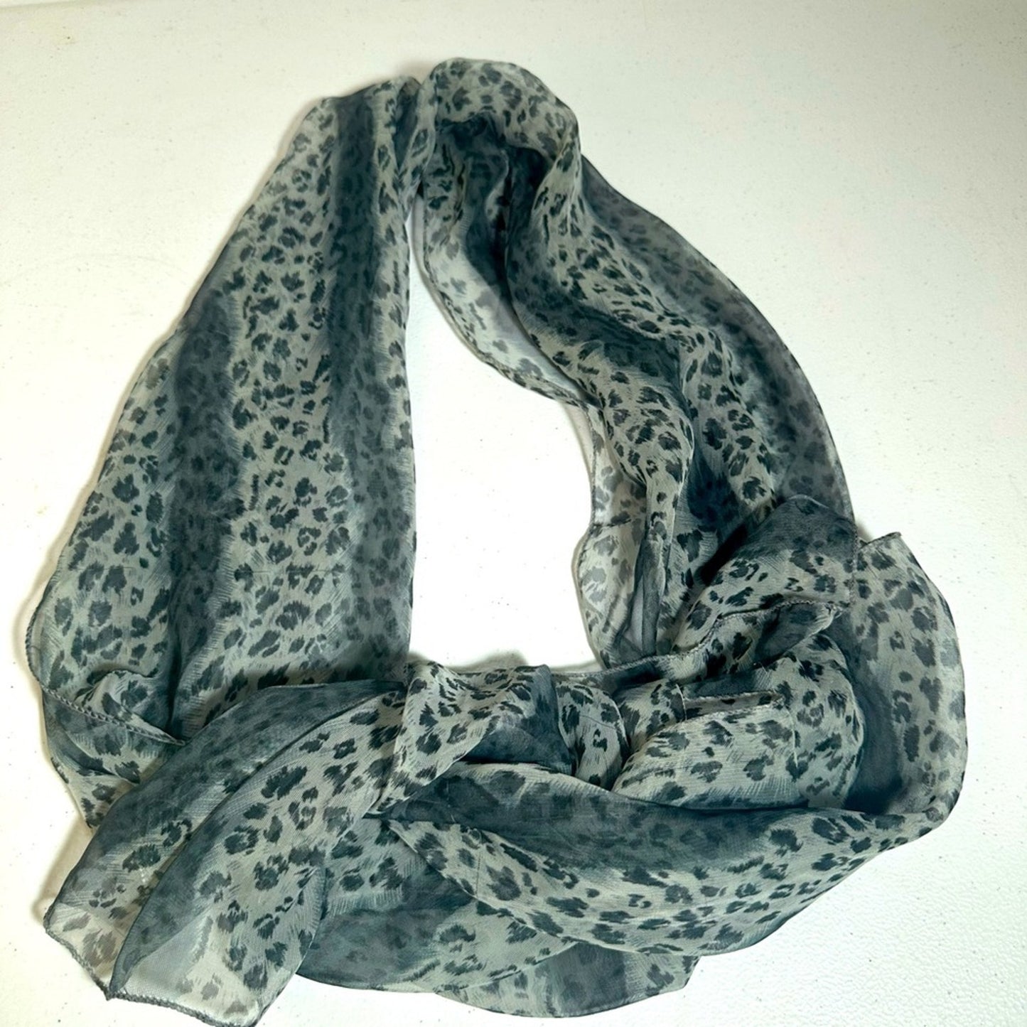 Leopard Print Gray Scarf