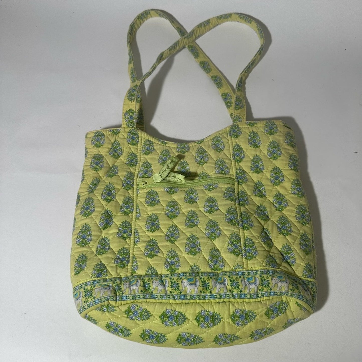 Vibrant Yellow and Green Geometric Tote Bag