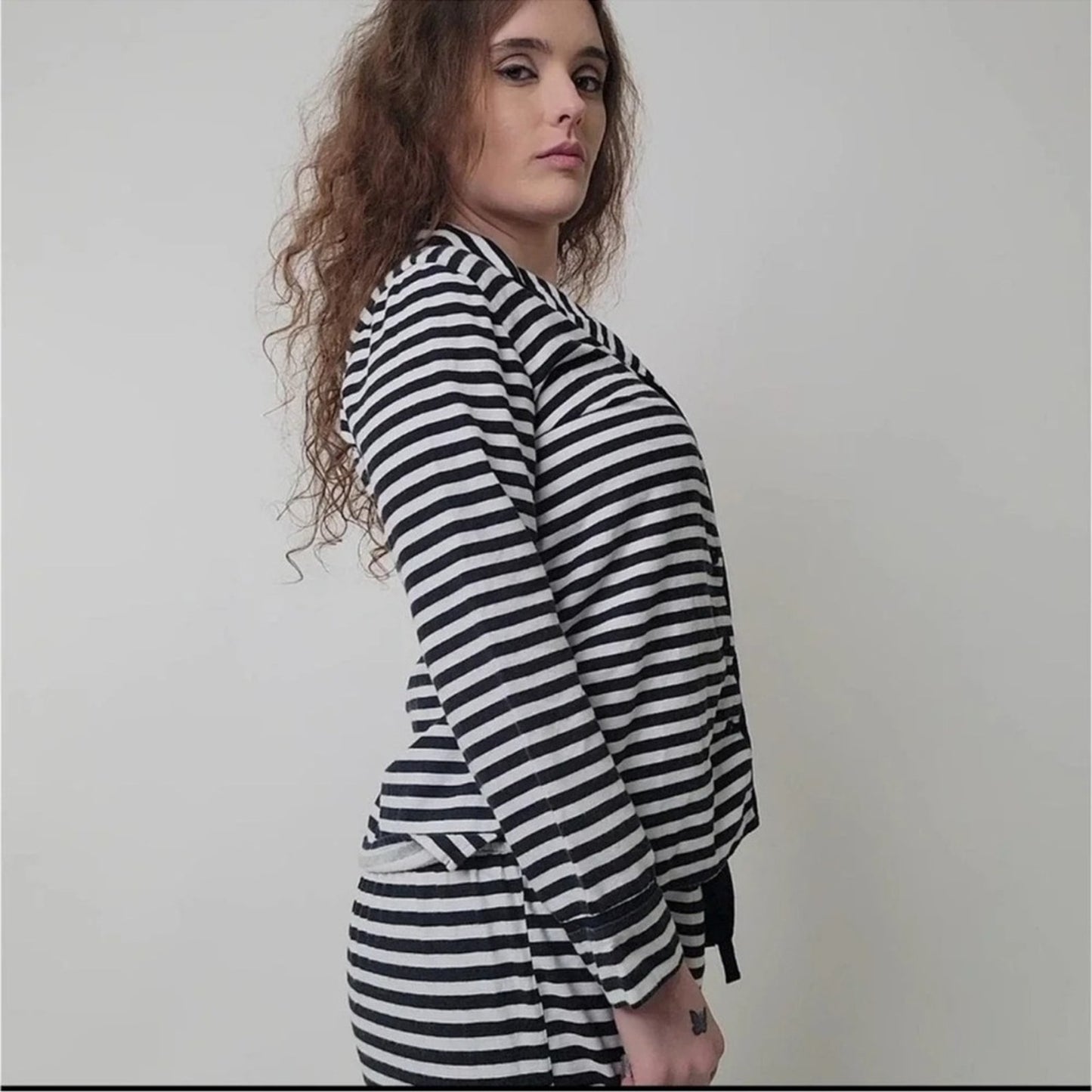 kate spade Black and White Striped Button Up Shirt