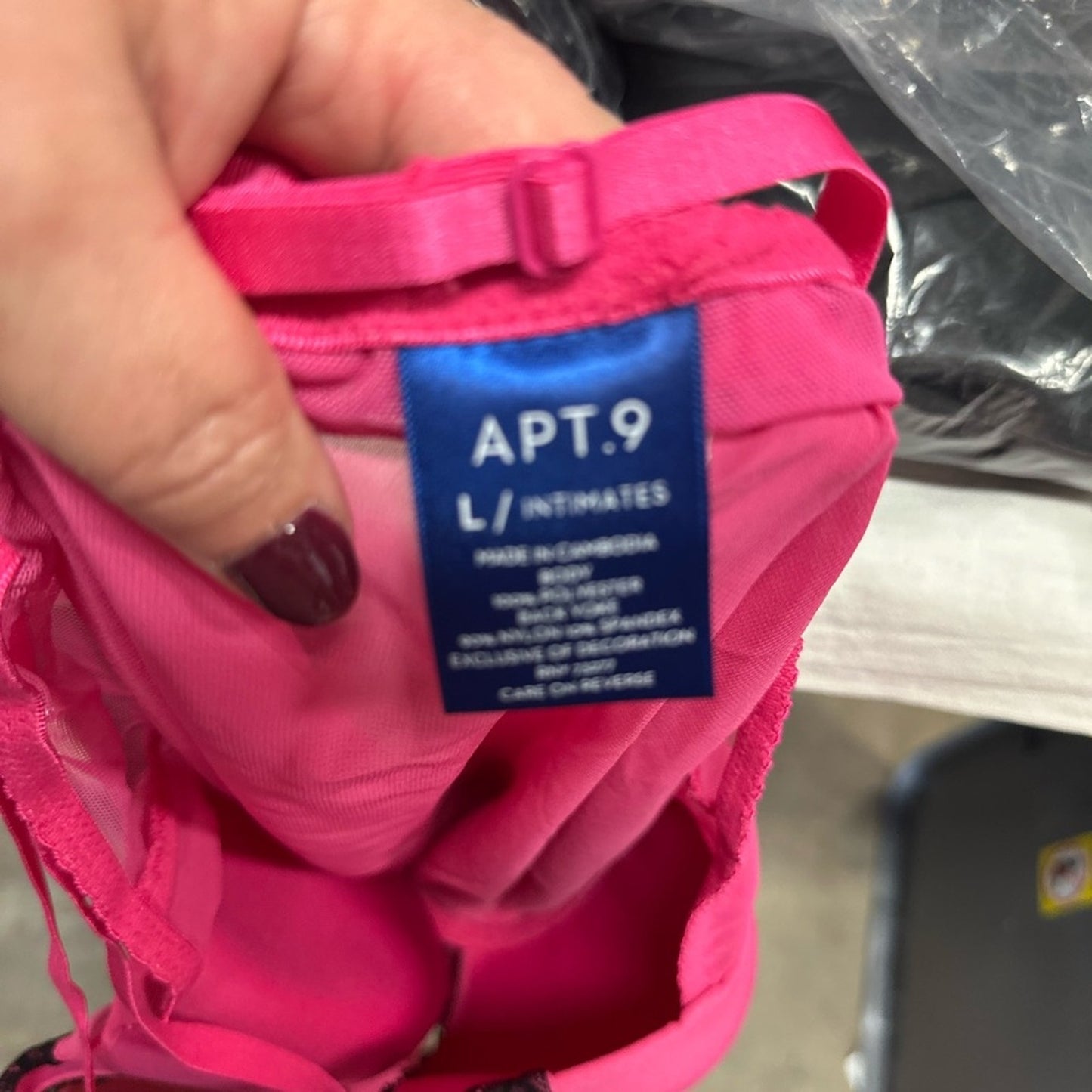 Pink Lace Trim Babydoll Lingerie