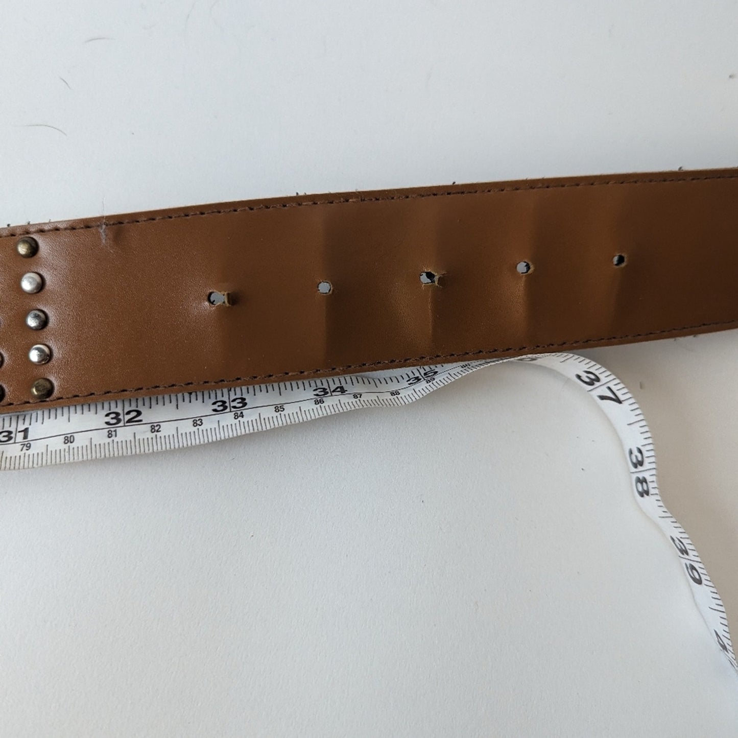 Faux Leather Studded Belt - 11