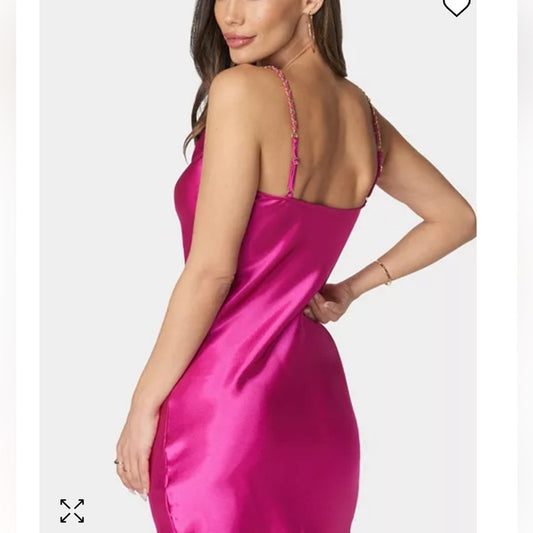 Victorias Secret Chic Fuchsia Satin Chemise