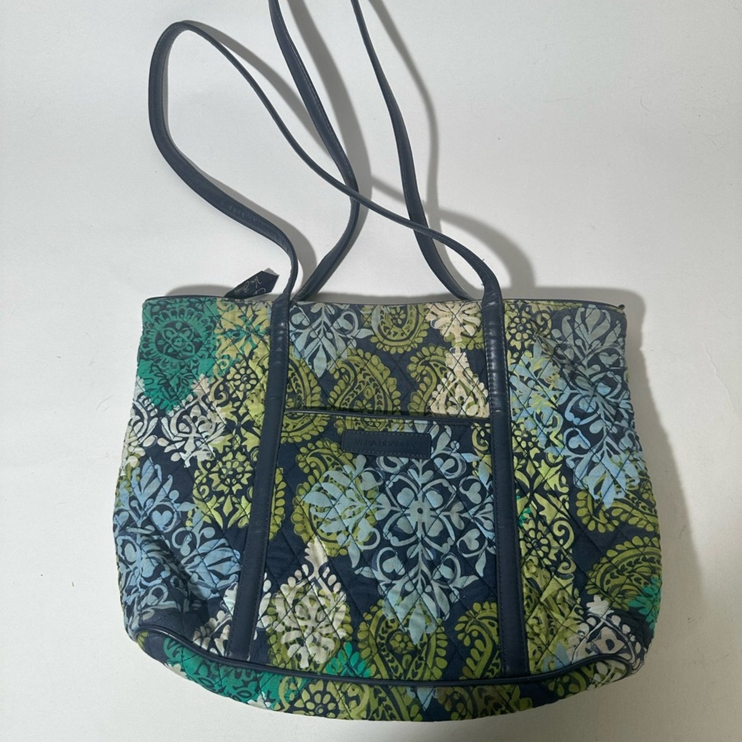 Vera Bradley Quilted Green and Blue Tote Bag