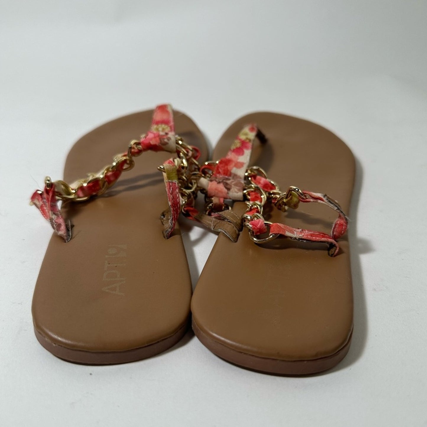 Floral Gold Chain Sandals