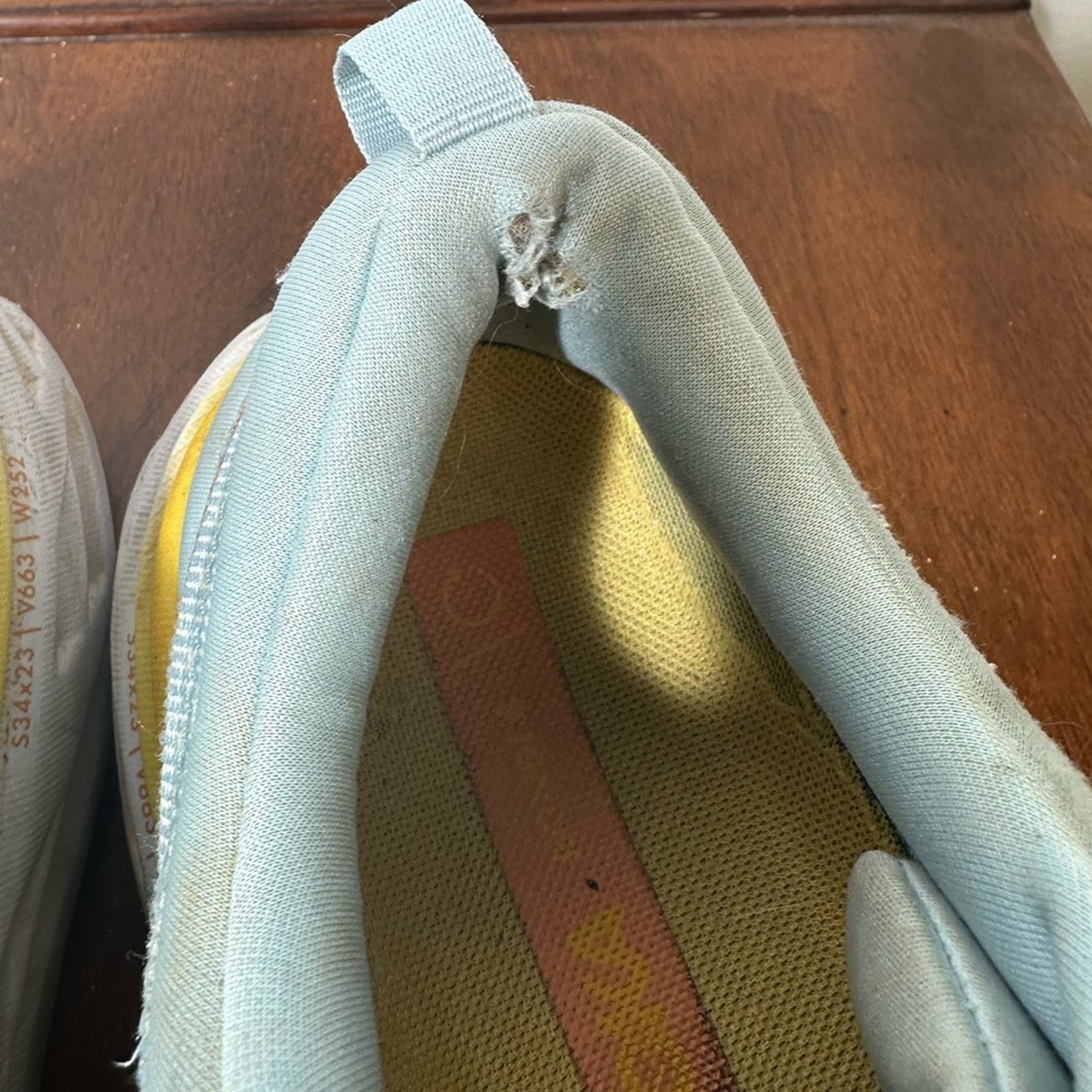 Hoka One One Shoes in Light Blue and Yellow