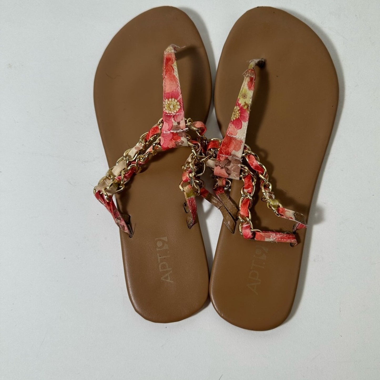 Floral Gold Chain Sandals