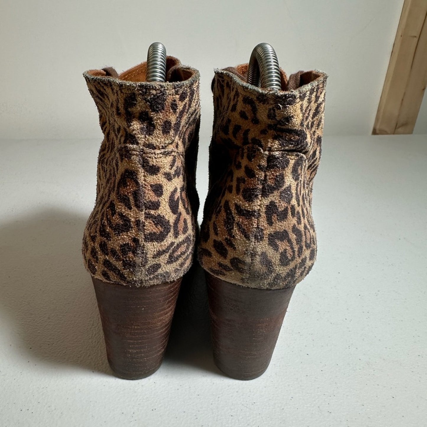 Lucky Brand Leopard Print Wedge Ankle Boots