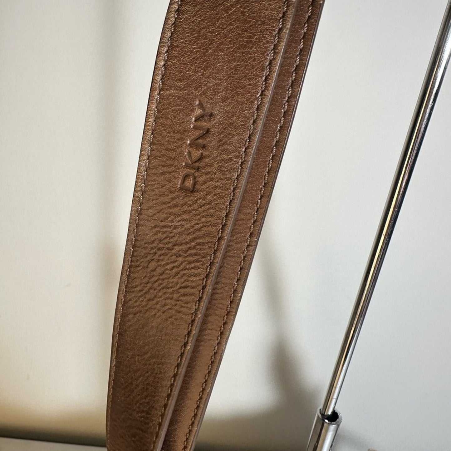 DKNY Dark Leather Bag with Gold Lock