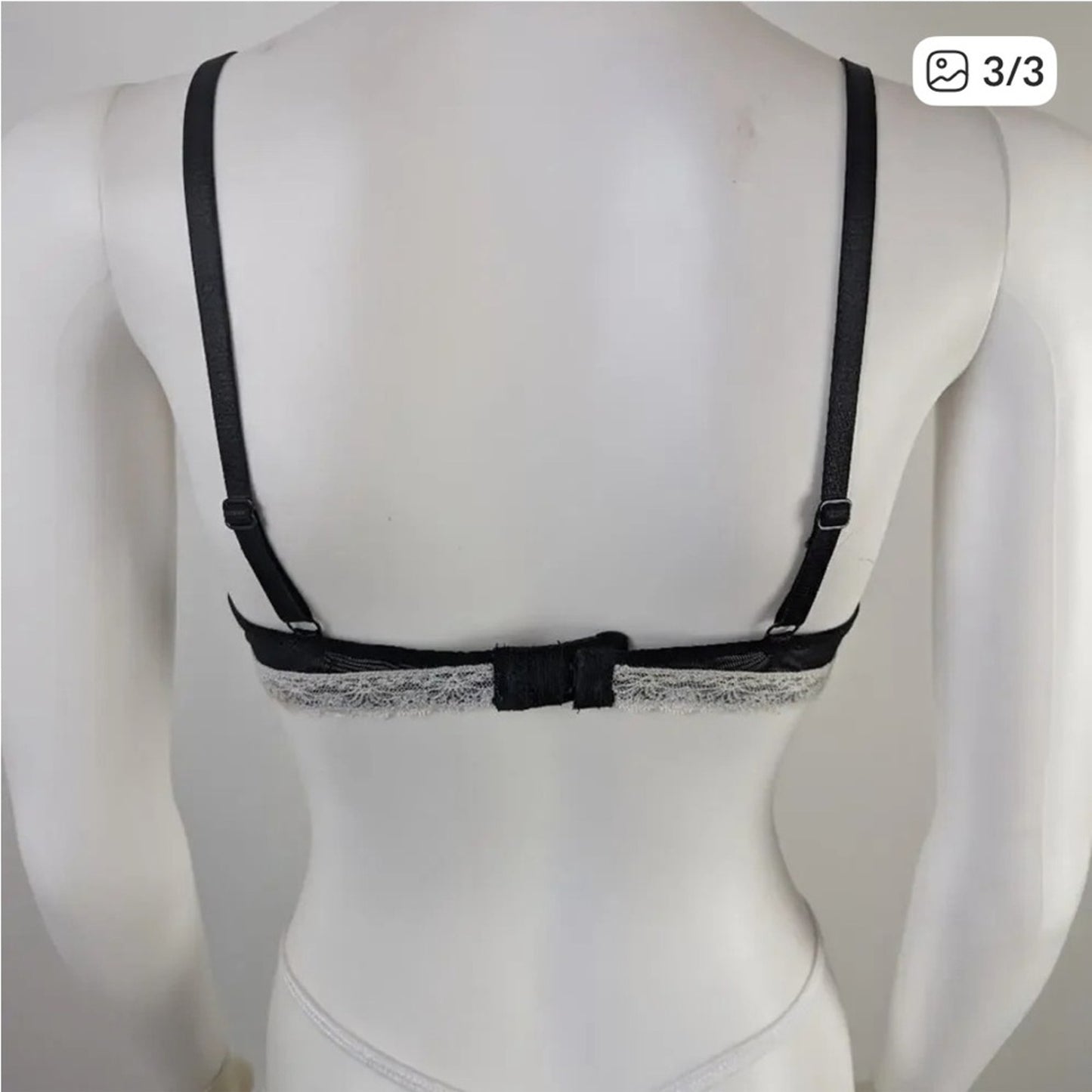 Chic Black and White Lace Bra