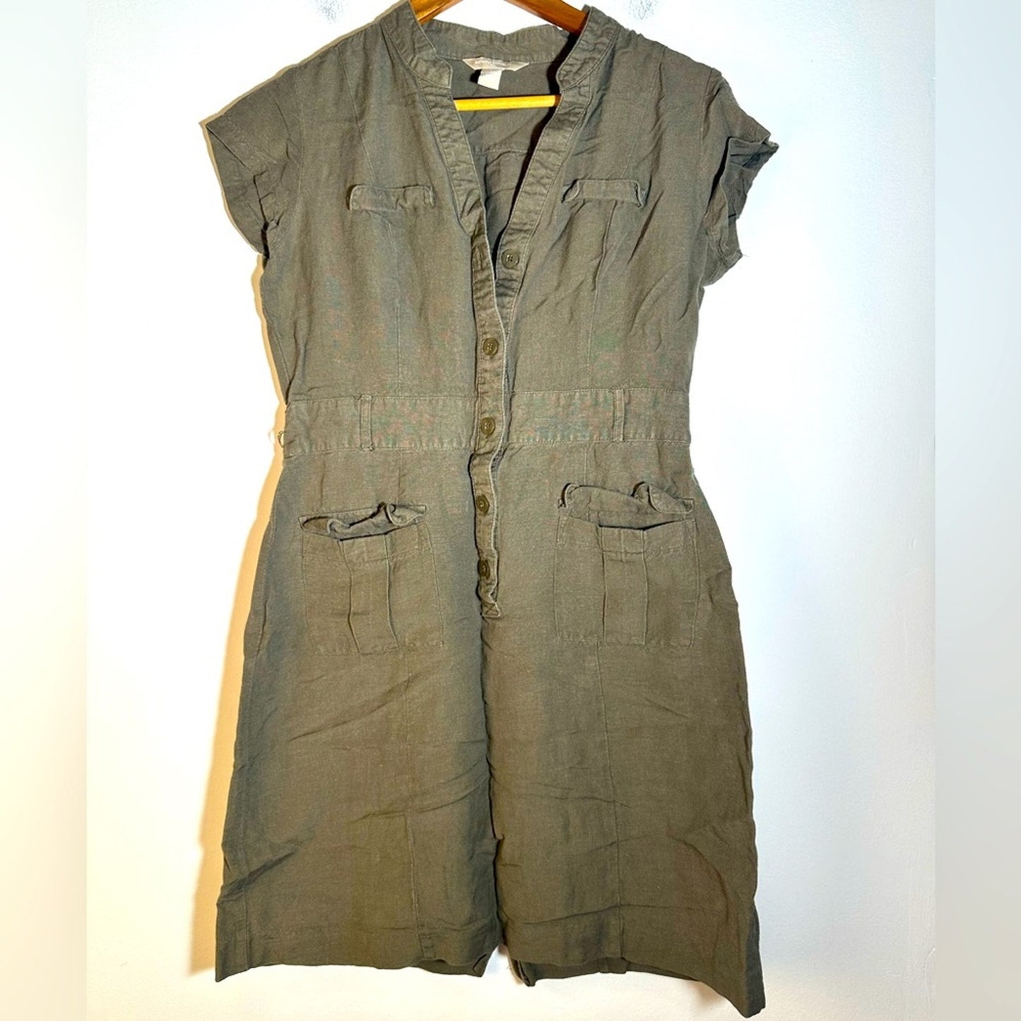 Banana Republic Olive Button-Up Dress