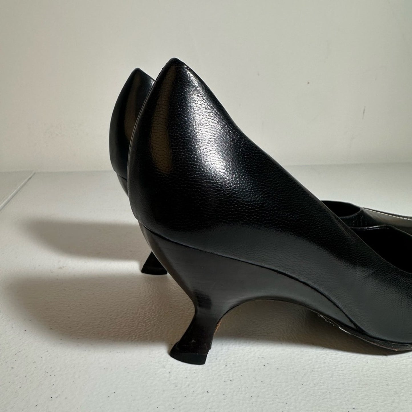 Miu Miu Black Leather Women's Kitten Heels