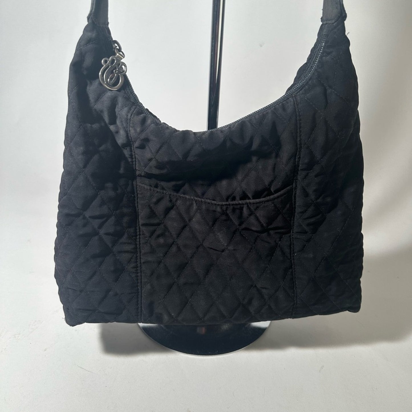Vera Bradley Textured Black Crescent Shoulder Bag