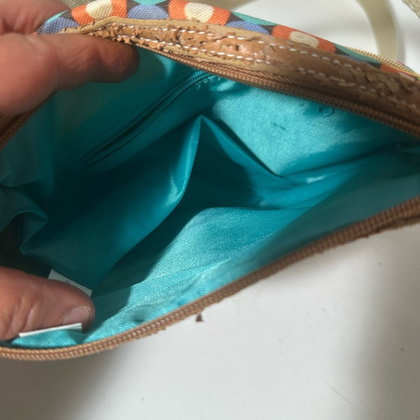 Red and Pink Crossbody Bag with Adjustable Strap