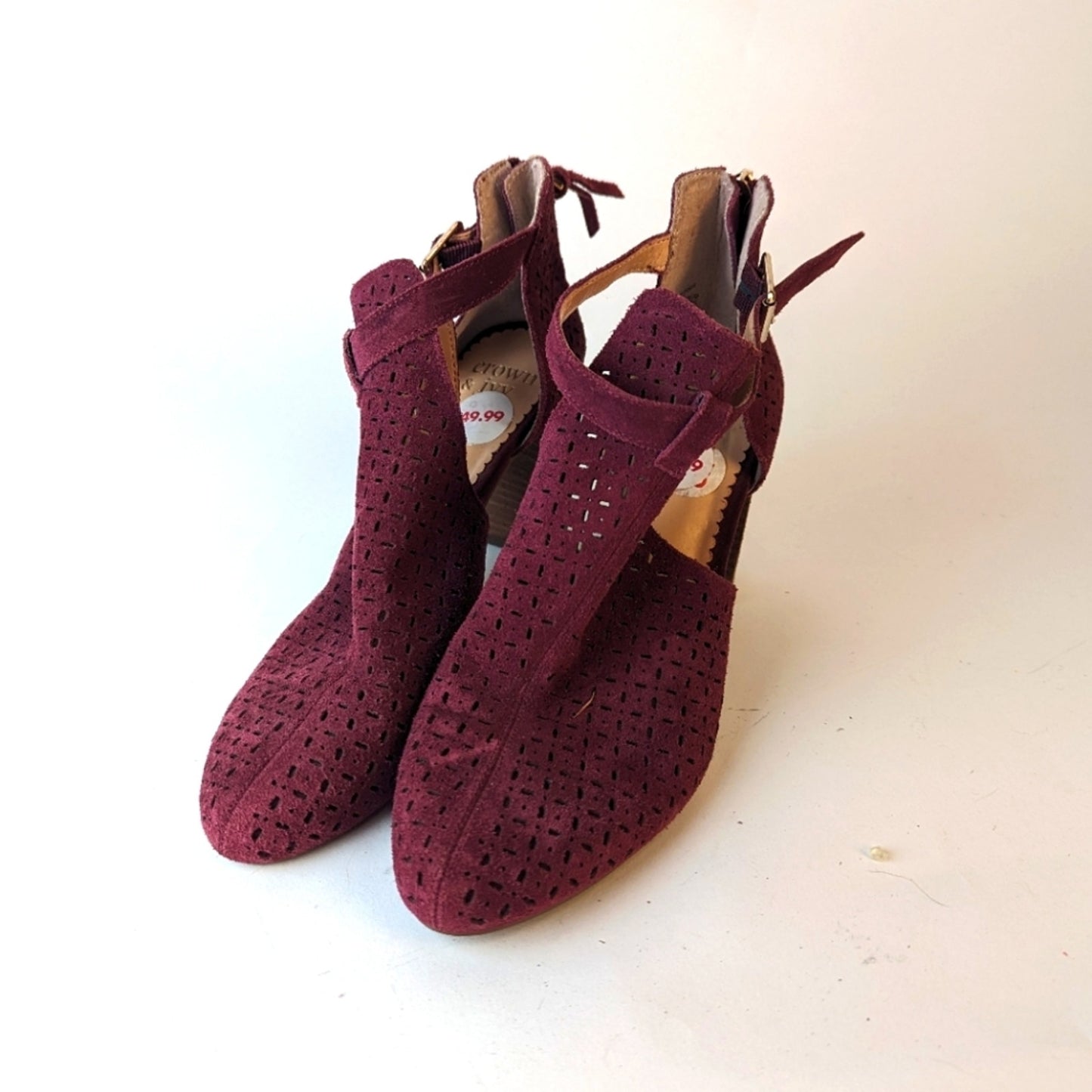 NWT Crown & Ivy Suede Stacked Heels - 7.5