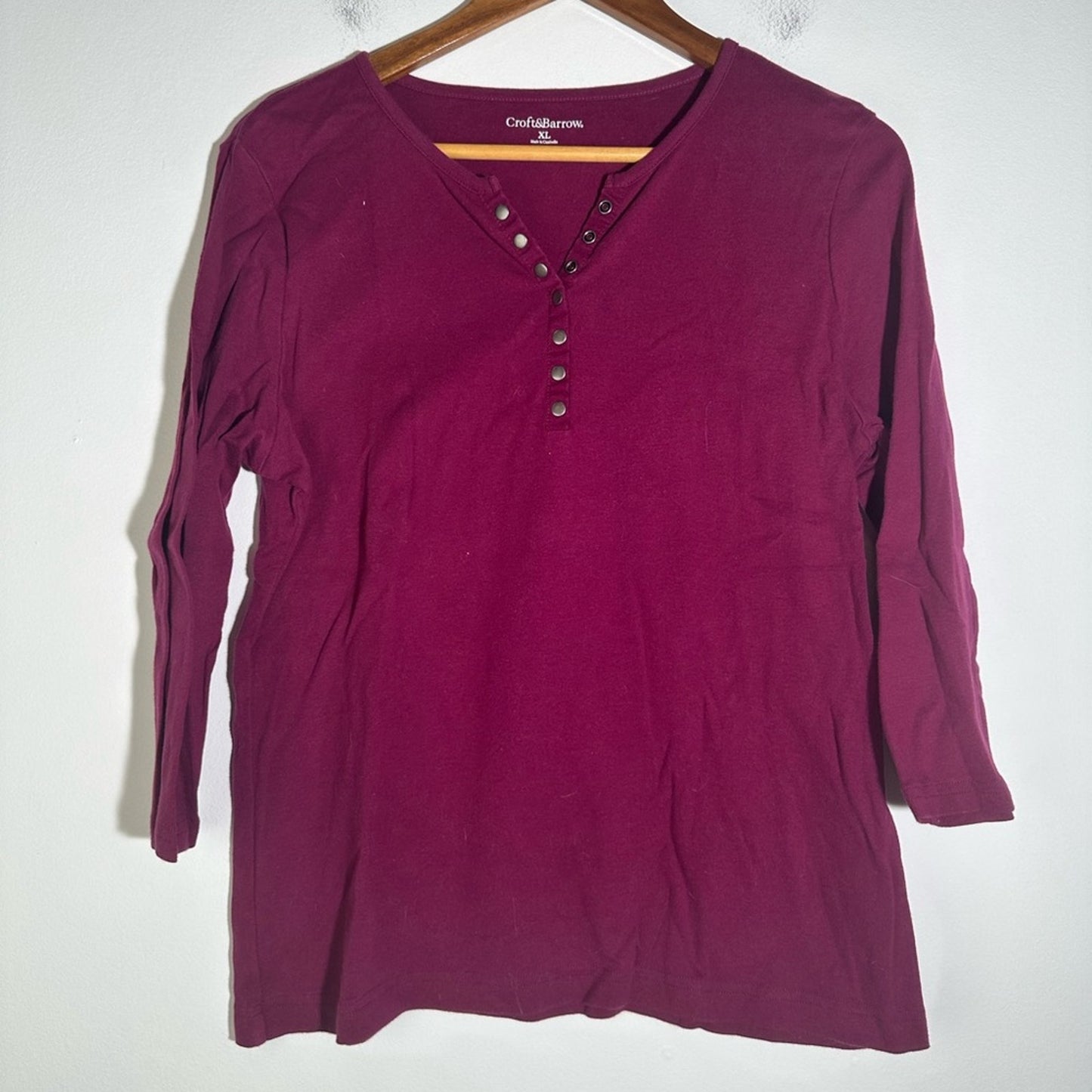 Croft & Barrow Purple Relaxed Long Sleeve Top