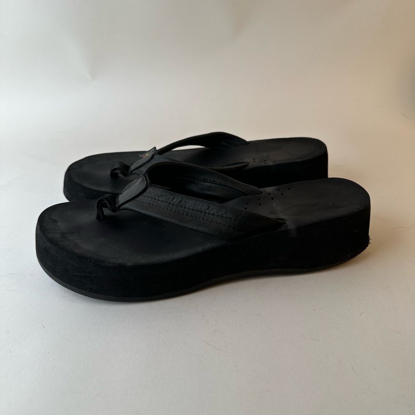 Rainbow Platform Black Flip Flops