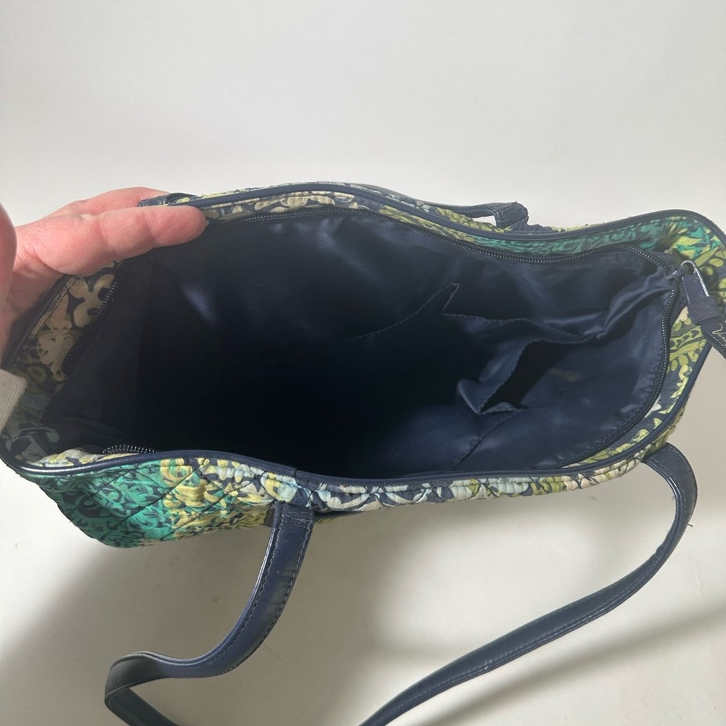 Vera Bradley Quilted Green and Blue Tote Bag