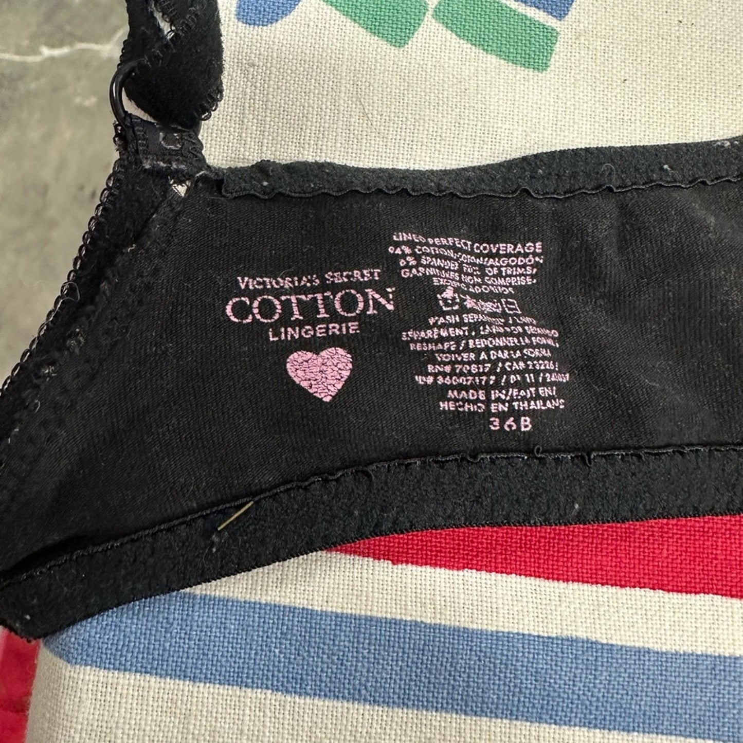 Victoria's Secret Black and White Text Print Bra