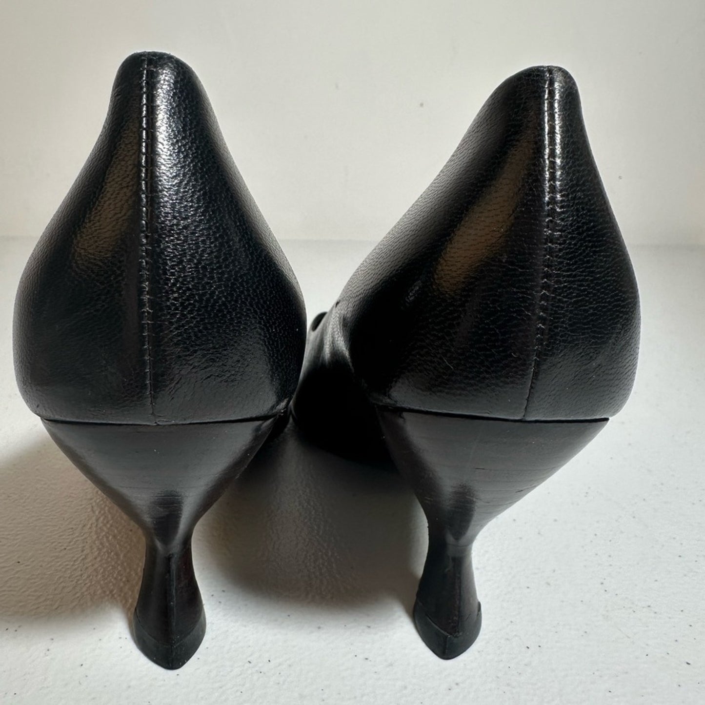 Miu Miu Black Leather Women's Kitten Heels