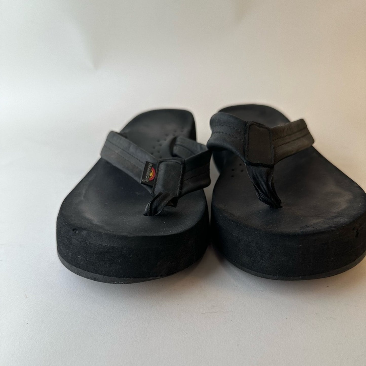 Rainbow Platform Black Flip Flops