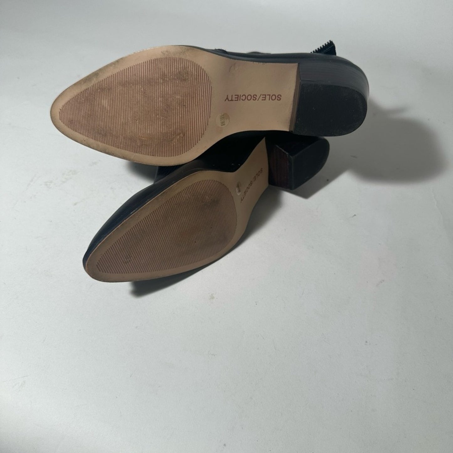 Sole / Society Nickelle Sleek Black Ankle Boots with Elastic Panels