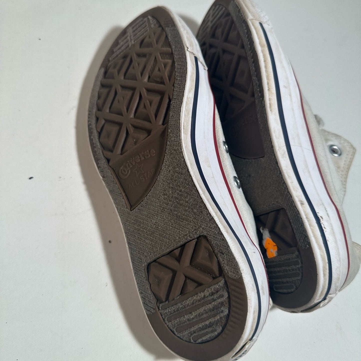 Converse All Star Cream Sneakers with Red Accents