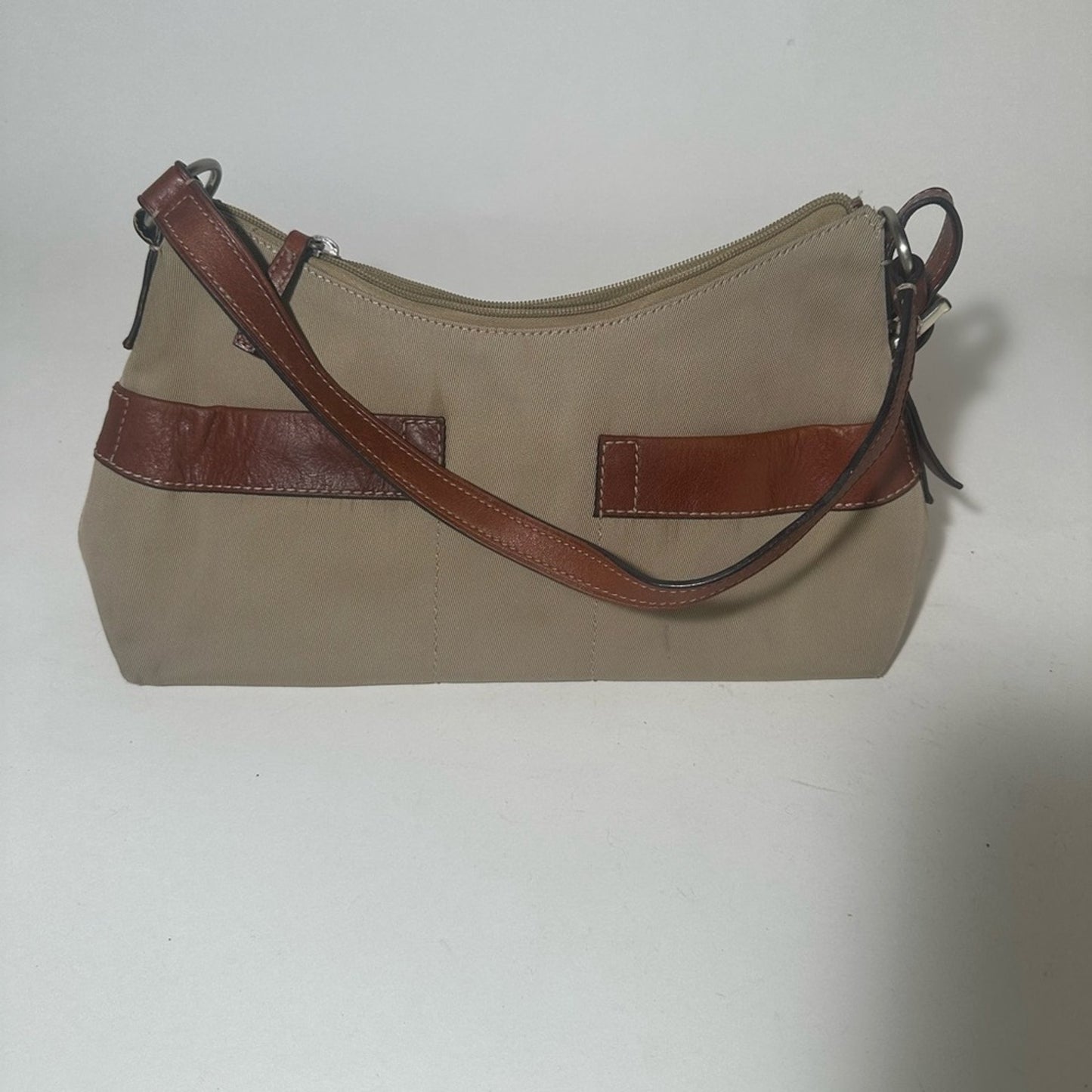 Fossil Beige and Brown Shoulder Bag