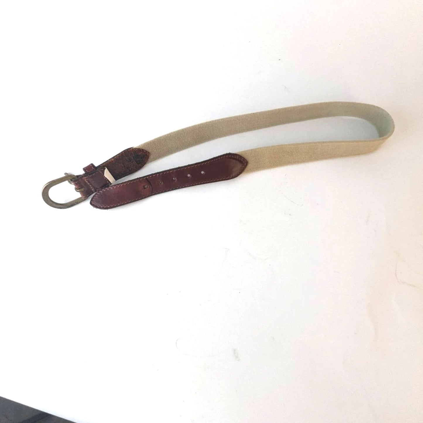 Vintage Canvas Leather Belt / 25"