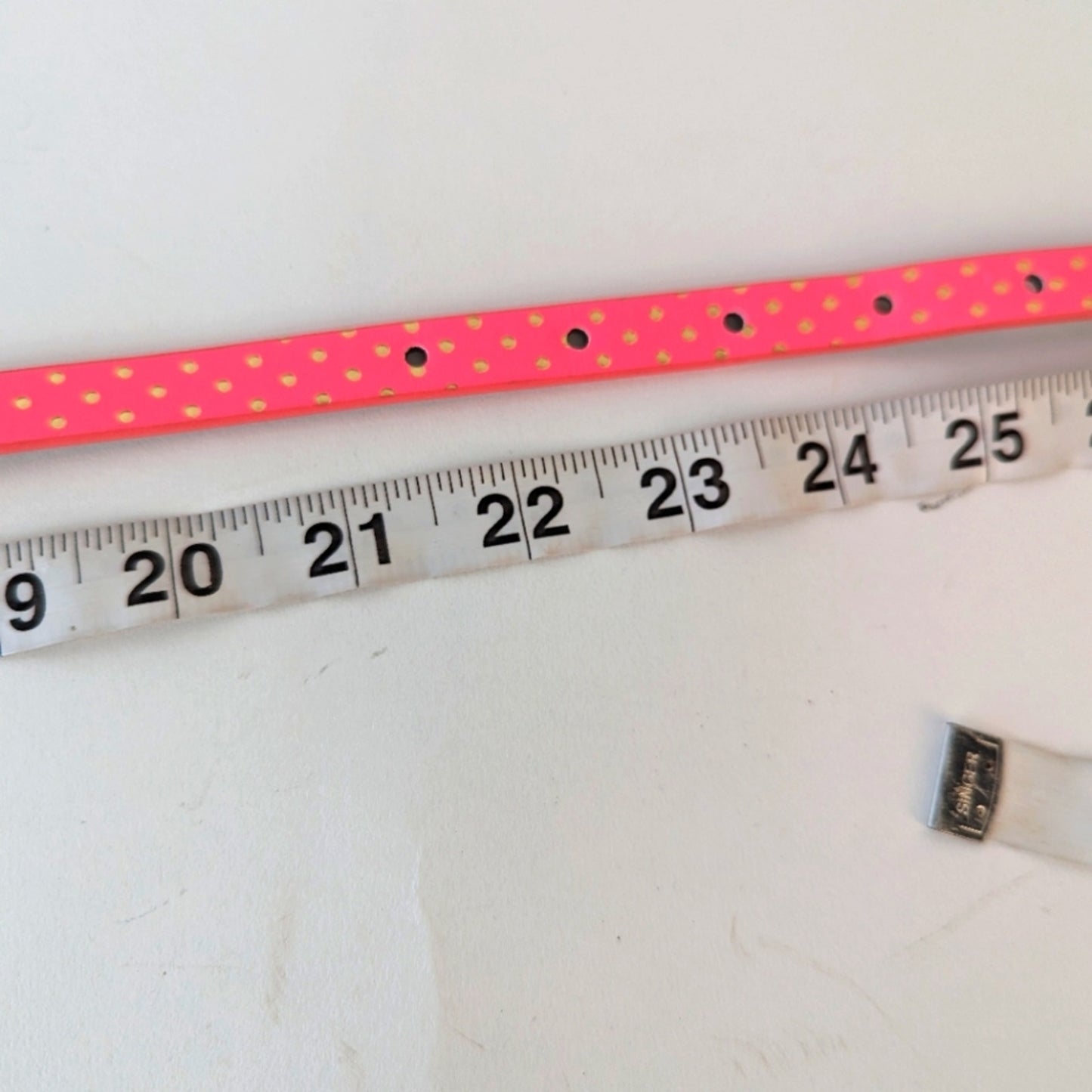 Hot Pink Polka Dot Skinny Belt / 22"
