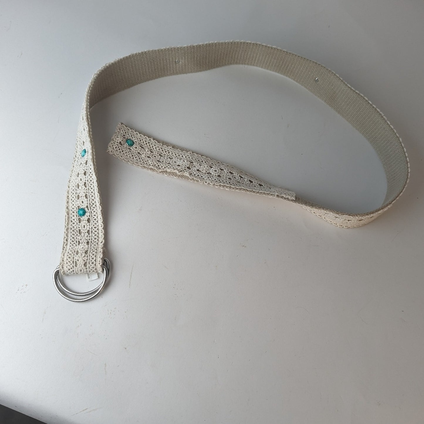 Boho Crochet Faux Turquoise Belt