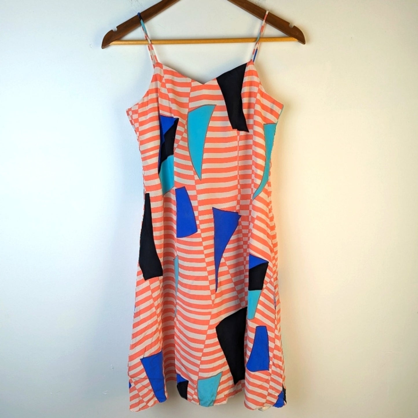 Vintage Silk Striped Summer Dress - XS