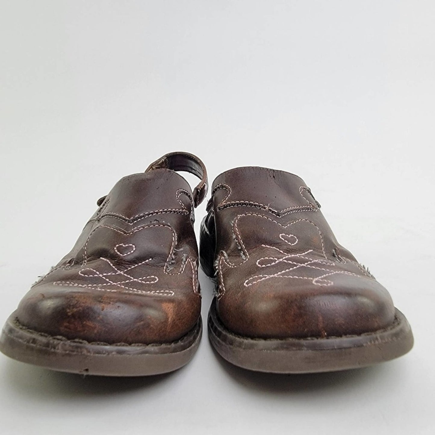 Carters Brown Leather Slingback Slip On Sandal Mules - 11 C