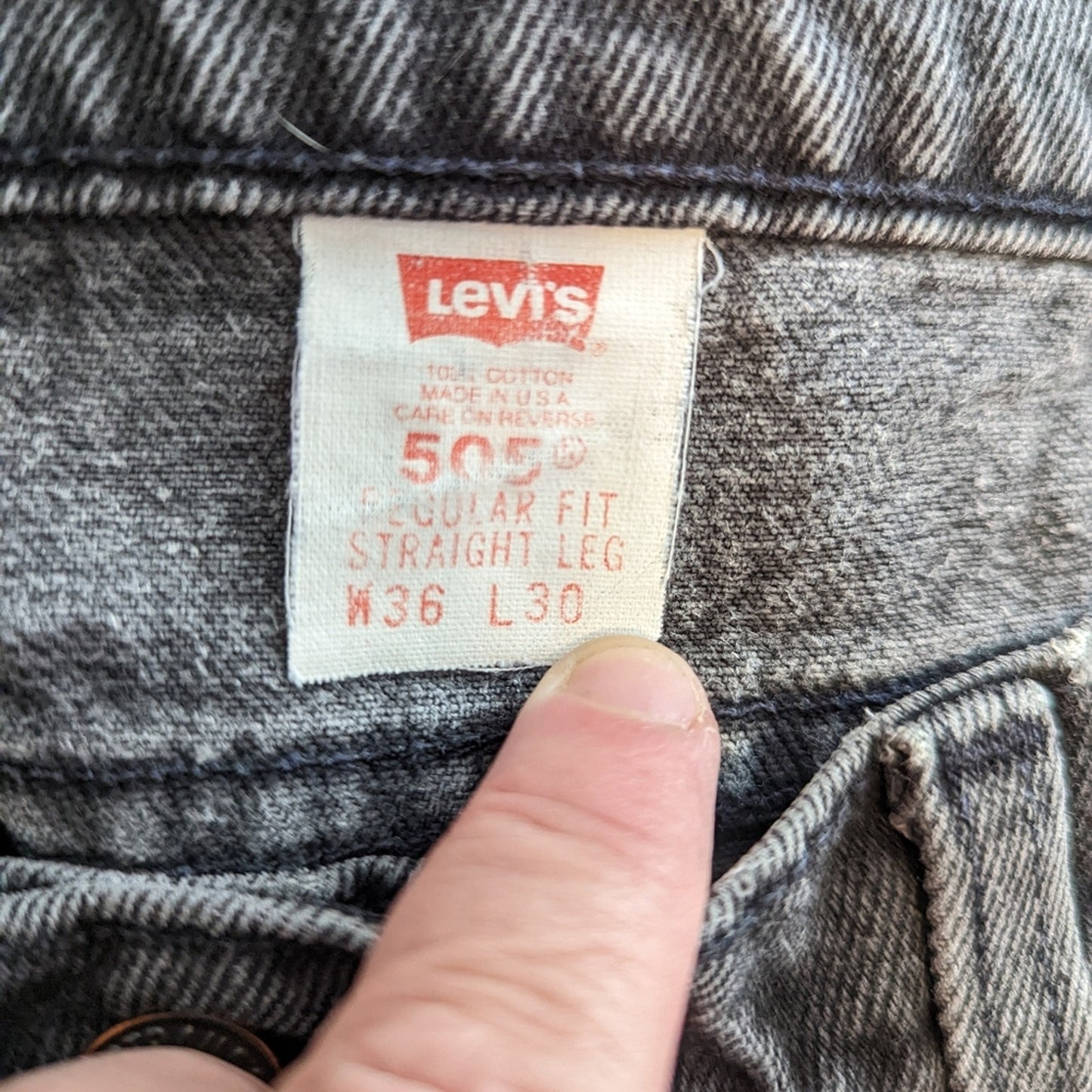 Vintage Y2K 505 Regular Fit Straight Leg Black Jeans - 36