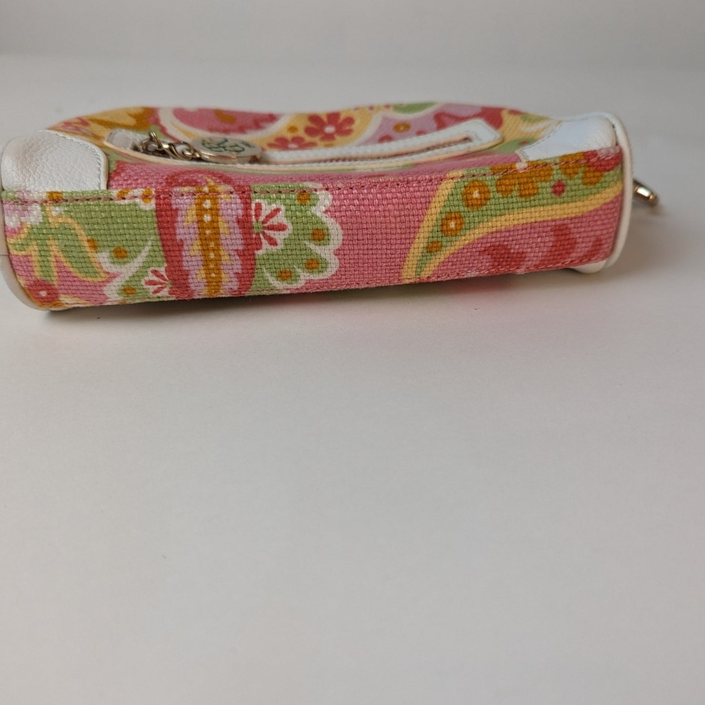 Spartina 449 Floral Linen & Leather Wristlet Bag