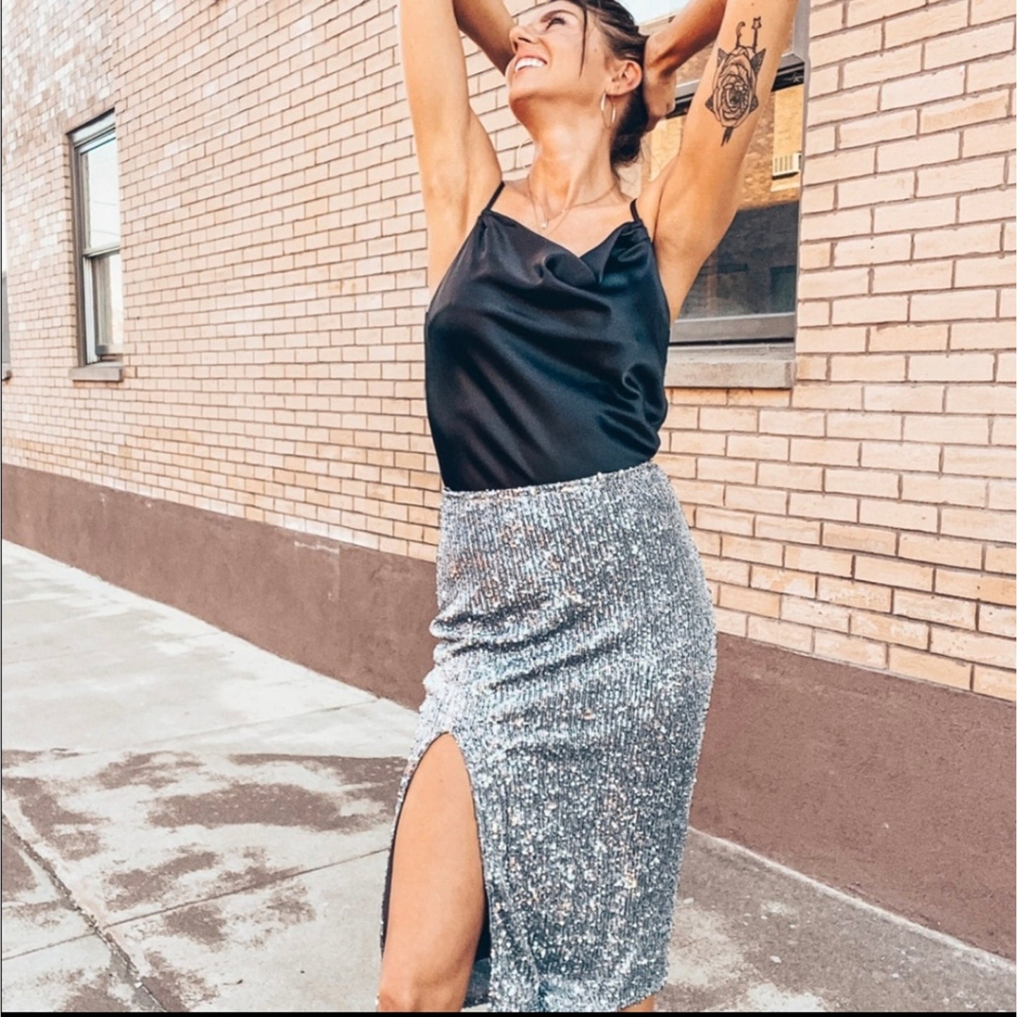 Dress Forum Silver Pencil Skirt S
