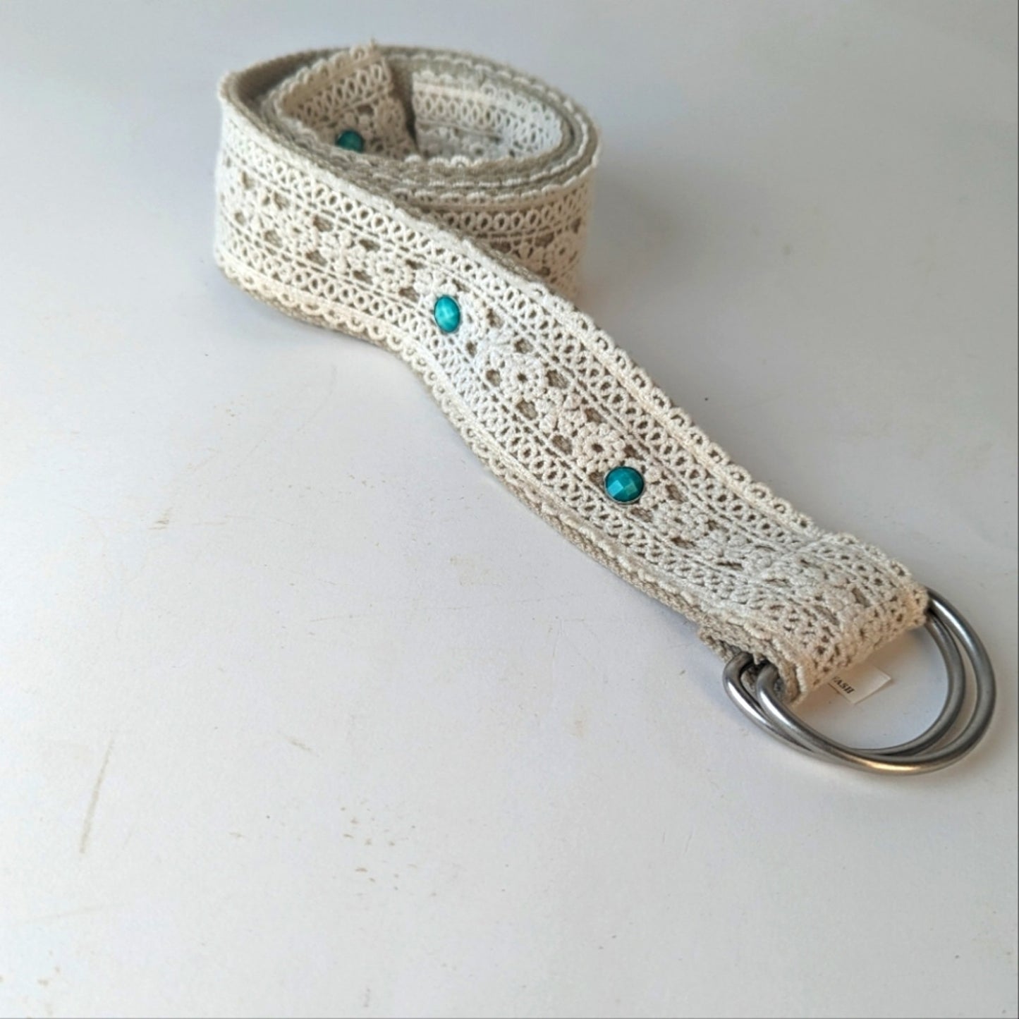 Boho Crochet Faux Turquoise Belt