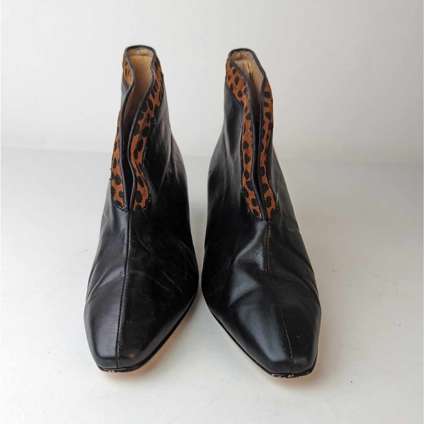 Vintage 80's Stefani Leather Ankle Boots - 7M
