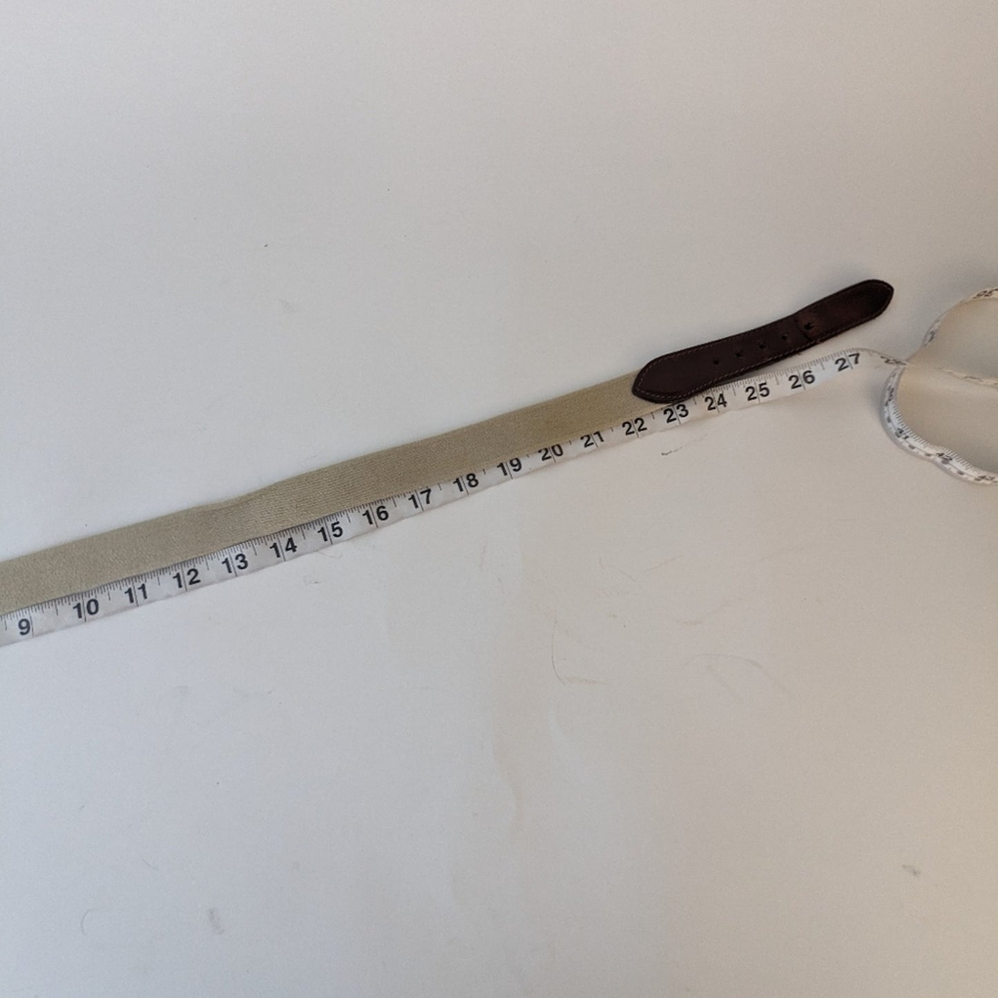 Vintage Canvas Leather Belt / 25"